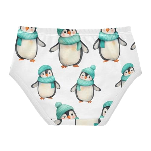 Joisal Girls Underwear Toddlers 2t Cotton Cute Panties Girl Cartoon Briefs Underpants Cute Penguins Teal Winter White2