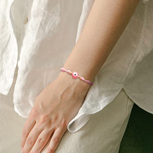 Pink Evil Eye Bracelet For Women Teen Girls Amulet Pink Protection Bracelet Handmand Good Luck Adjustable String Bracelet #TOP1