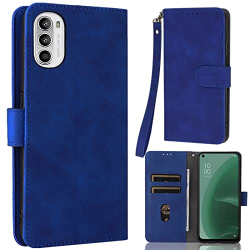 Motorolaに適合する Motoに適合する G52j 5G ケース 手帳型 適用 G52j 5G スマホケース moto g52j 5G SIMフリー ケース 手帳型 カバー モトローラ Moto用 g52j 5g 手帳型 スマホケース 滑り止め 合成レザー スタンド ストラップホール付き ストラップ付き 窓口式 カード入れ マグネット 手帳ケース カードケース つや消し 落ち着いた色 ネイビー