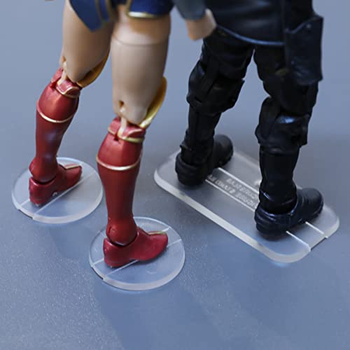 Image of 100PCS Action Figure Stand, 6inch Figures Toy Support Stands Display Bases Holder, Compatible with 1 /12 Scale Mavel Legends Series /GiJeo Classified Series /D C /Mo tu, Mix Square & Round