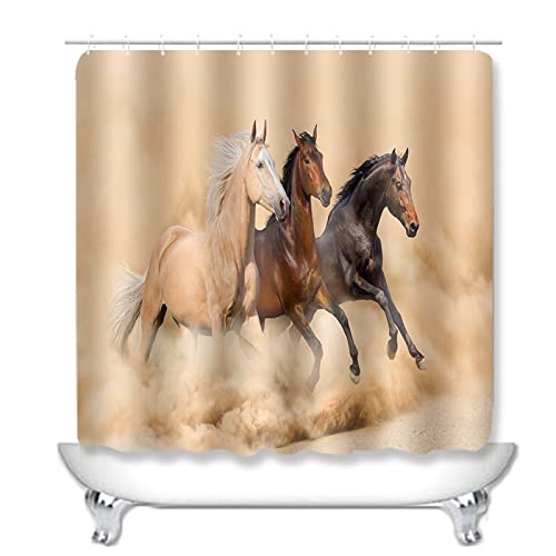 Duschvorhang Braun Schwarz Khaki Badezimmerteppich 4-Teiliges Set, Duschvorhang 180x180 Polyester+Badematte rutschfeste… – Bild 3