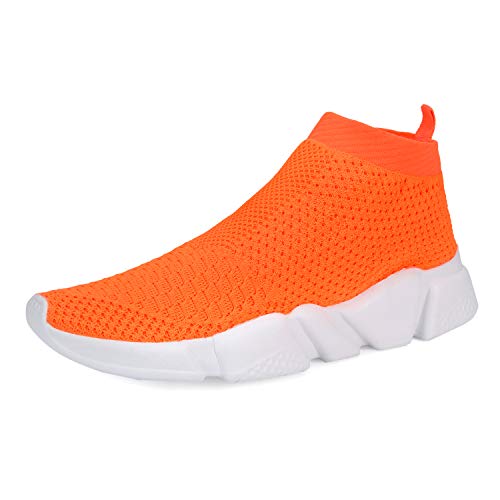 VAMJAM Men's Socks Sneakers Slip On Lightweight Breathable Comfortable Fashion Walking Shoes… 7 Orange 679
