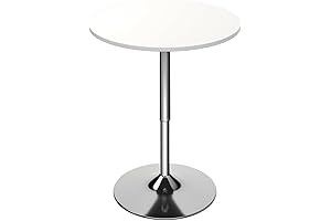 Magshion 23.6'' Round Bar Height Adjustable Wood Table Set in White for...