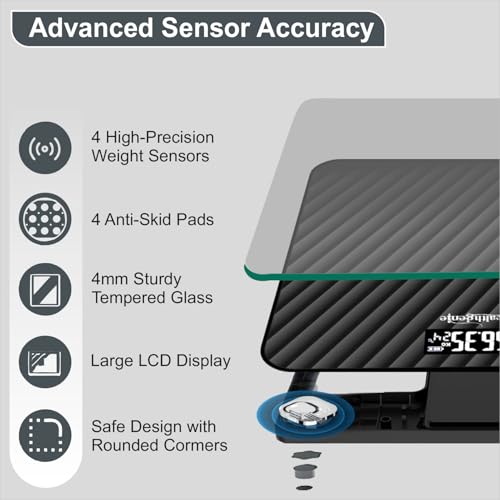 Image of Healthgenie Weight Machine for Body Weight Thick Tempered Glass LCD Display With 3 Years Warranty Weighing Scale Rampweigher
