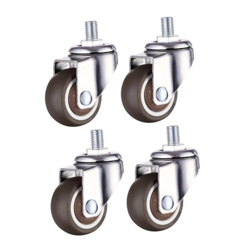 Homoyoyo 4pezzi Ruote Per Sedia Girevole in Gomma Ruote Rulli Per Sedia Da Ufficio Per Mobili Per Uso Domestico e Ufficio Argento Perni Filettati Da Monopodio