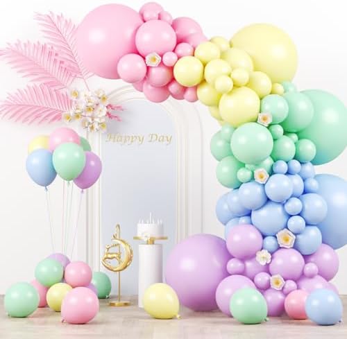 Voircoloria 130pcs Pastel Balloons Different Sizes 18" 12" 10" 5"...