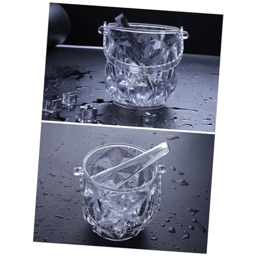 HOLIDYOYO Red Wine Ice Bucket Clamp Square Shape Acrylic Bar Bucket Home Kitchen Accessory