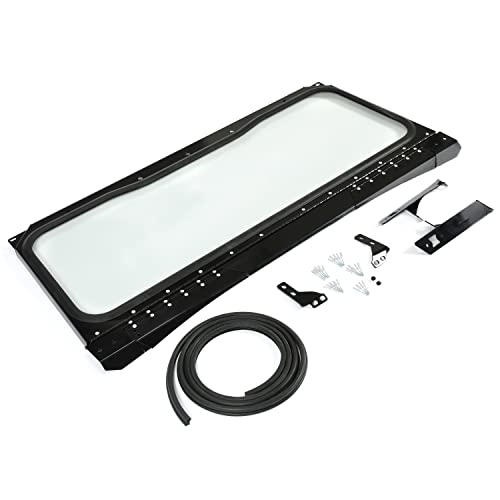 HECASA Folding Glass Windshield Compatible with 2016-2022 POLARIS GENERAL 1000/4 1000/XP 4 1000/XP 1000 Black&Clear