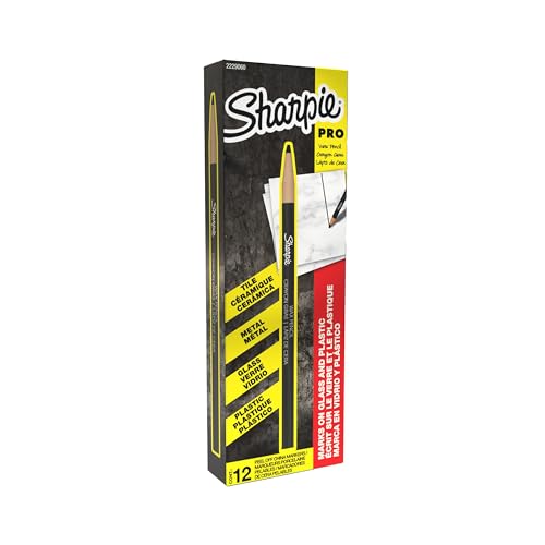 Sharpie Peel-Off China Markers, Wax, Grease Pencils, Fine Point, Black, Box of 12 - Marks on Glass, Plastic, Tile, Metal, and More