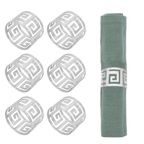 Napkin Rings, Pack of 6 Metal Napkin Holders Buckles Silver Napkin Rings for Christmas, Thanksgiving, Wedding, Party, Dinner, Table Decoration - Cosy Home Interiors Napkin Rings, Pack of 6 Metal Napkin Holders Buckles Silver Napkin Rings for Christmas, Thanksgiving, Wedding, Party, Dinner, Table Decoration