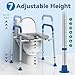 Loyoda Toilet Seat Risers for Seniors, Removable Padded Raised Toilet Seat with Handles, Easy to Clean Adjustable Height Toilet Riser, Handicap Elevated Seat 400lb, Fits Any Toilet