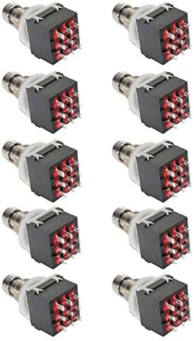 Mintice 10 X 3PDT 9 Pins Box Stomp Guitar Effect Pedal Foot Switch True Bypass Metal Black