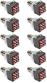 Mintice 10 X 3PDT 9 Pins Box Stomp Guitar Effect Pedal Foot Switch True Bypass Metal Black