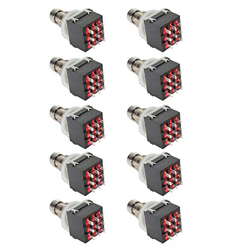 Interrupteur au pied 3PDT 9 pins pour pédale de guitare true bypass en métal noir x10