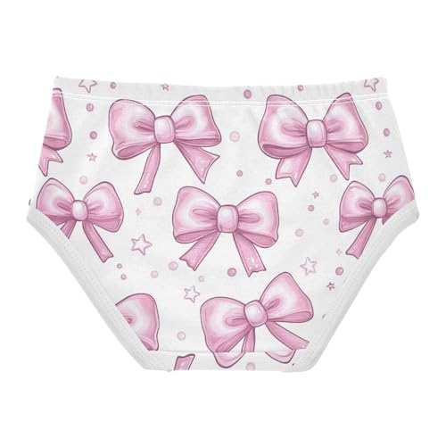 Wusikd Cute Pink Bows Girls' Underwear Cotton Stars Girls Briefs Soft Toddler Underwear 2T2
