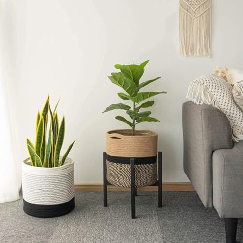 Panier tissé polyvalent en coton de grande capacité pour l'organisation