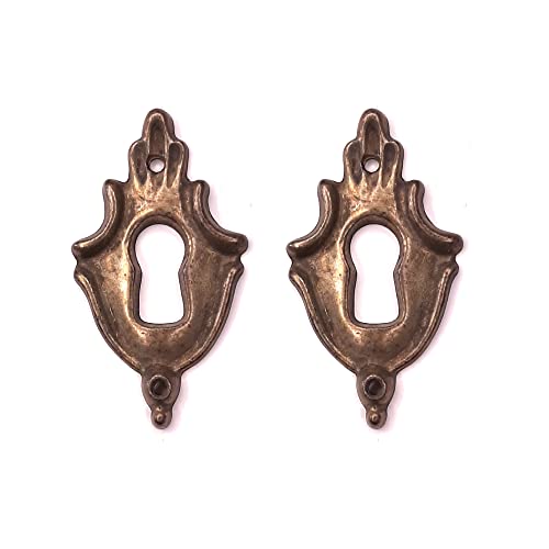 Cyclingcolors 2X Bocchetta Rosette Chiave Per Mobili In Zama Finitura Bronzo Antichizzata Mobili 26 X 47 Mm