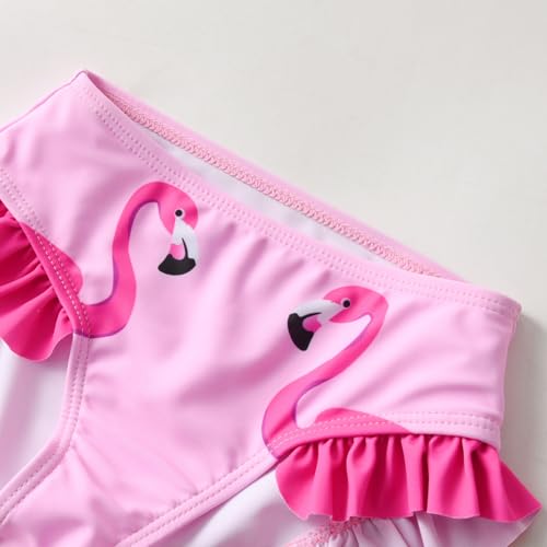 Image of DXTON Girls Summer Swimsuit Beach Sport One Pieces Ruffled Tankini Cartoon Bathing Suit Swimwear