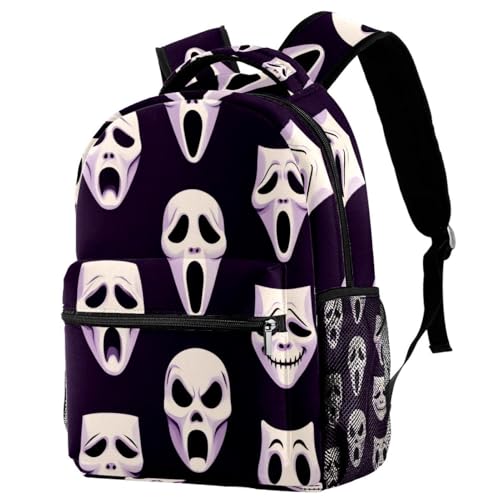 Sac à dos de campus Halloween vert effrayant avec porte-bouteille intégré