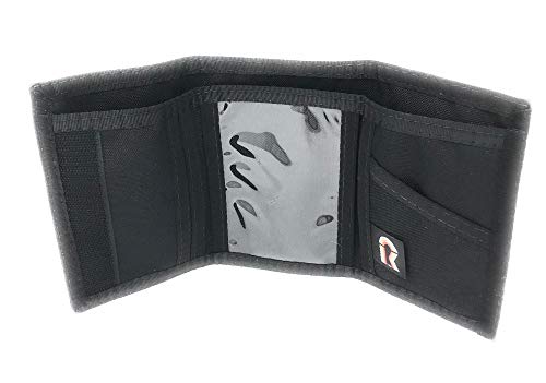 Rfid Trifold Basic Nylon Hook & Loop Wallet. Usa Made By Rainbow Of California (Black) #TOP19