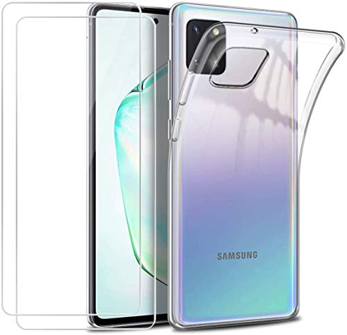 NOVAGO Compatible avec Samsung Note 10 Lite (2020)-Pack Complet- Coque de Protection Résistante + 2 Films de Protection écran en Verre trempé (Transparent...