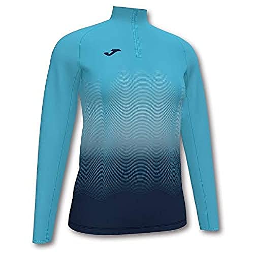 Joma Elite VII Sudadera Running, Niñas, Turquesa-Marino, 2XS