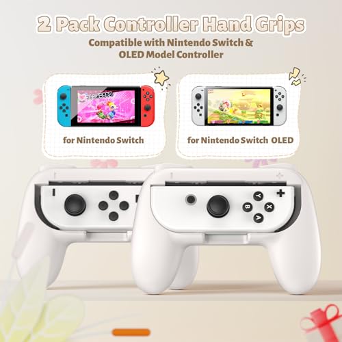 Image of FASTSNAIL Grips Compatible with Nintendo Switch Joy-Con&Switch OLED Model, Wear-resistant Handle Kit Gamepad Replacement for Nintendo Switch Joy Cons &Switch OLED Model for Controller