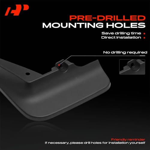 Image of A-Premium Mud Flaps Compatible with Volkswagen | for Volkswagen Tiguan 2019-2023, No Drilling Required Mud Guards with Hardware Accessories, Set of 4 Front and Rear