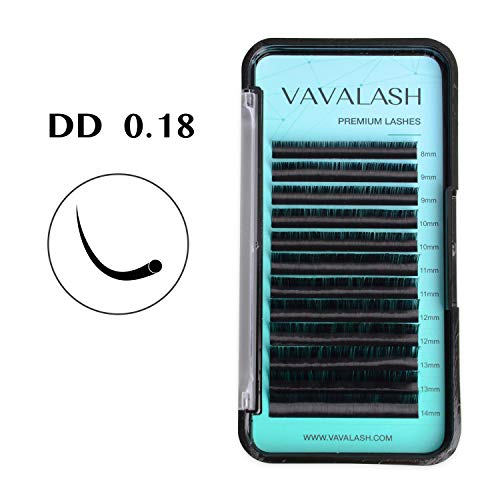 Eyelash Extension 0.18 DD Curl Mink Eyelash Extensions Individual Lashes Classic Faux Mink Eyelash Extension Supplies For Salon 13-20mm Mixed Tray Silk Eyelashes (DD 0.18,13-20 Mixed)