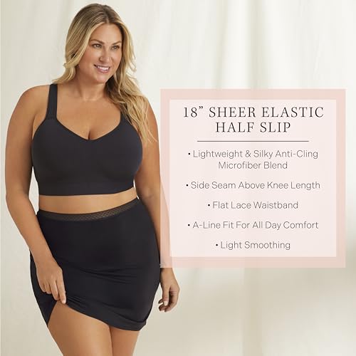 Jones New York Women's No Dig Lace Waistline 18" Above The Knee Half Slip4