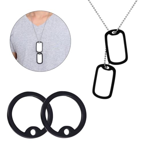 2 Stücke Militärhund Id Tag Gummi Schalldämmerung für Militärhund Tag Silikon Dogtag Schallplatz (Schwarz)