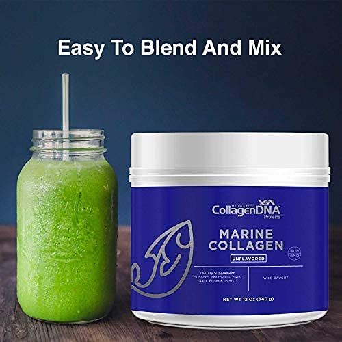 Matcha Dna Premium Collagen Peptides From Wild-Caught Snapper | 12 Oz Paleo Friendly, Non-Gmo And Gluten Free - Unflavored And Easy To Mix Collagen Powder (Marine 12-Oz) #TOP4
