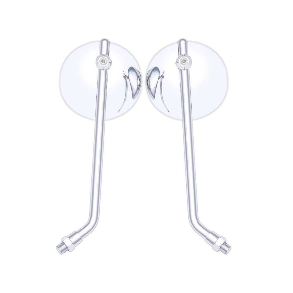 Rétroviseurs de moto ronds chrome 8mm 10mm miroir de moto longue tige pour Sportster Z1 KZ900