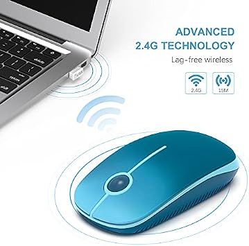 VssoPlor Wireless Mouse، 2.4G Slim Portable Computer Mice with Nano Receiver for Notebook، PC، Laptop، Computer