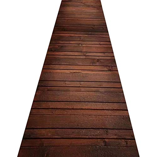 Felpudos de pasillo largo con diseño 3D de madera de 0.6x3m lavable 2