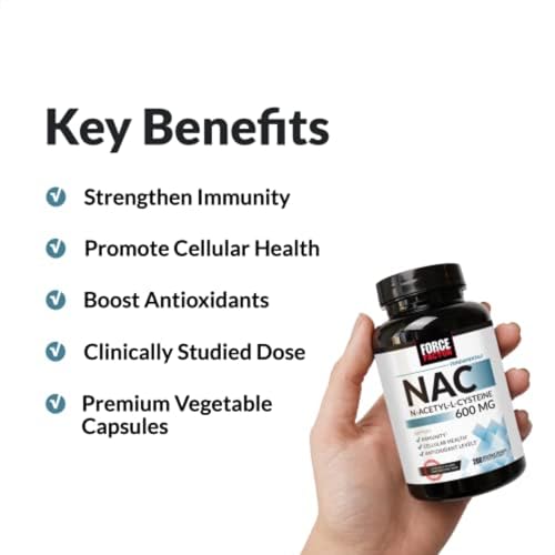 image for FORCE FACTOR NAC Supplement N-Acetyl Cysteine 600 mg, Immune Support S