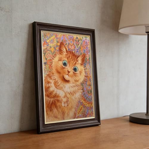 Chat roux Louis Wain impression sur toile 20x30 cm cadre suspendu - 5