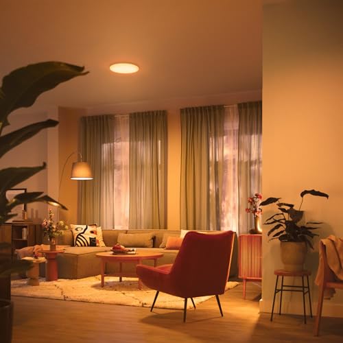 Philips LED Wincel, Plafoniera Rotonda, Luce Bianca da Calda a Fredda, Dimmerabile, 40W, Bianco - Illuminazione - Immagine 1