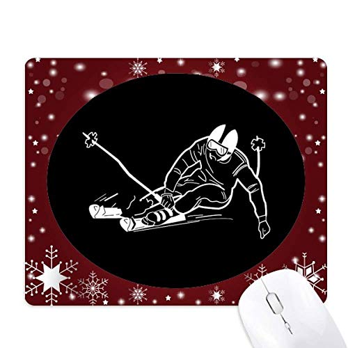 Tapis de souris ski de fond noir antidérapant pour éviter les ratés sur le bureau