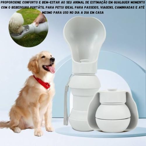 Bebedouro Portátil Hidratação Pets Cães Gatos Silicone Antivazamento Passeios