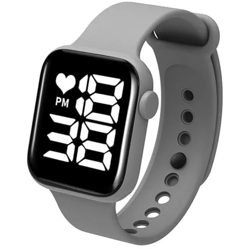 Relogio Digital Infantil Prova D Agua Led Menino Menina Masculino Feminino Criança (Cinza)