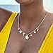 Plenky Gold Necklace for Women-14K Silver Plated Beach Charm Necklace Summe Beach Shell Charm Necklaces for Women Dainty Simple Jewelry for Women
