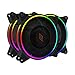 Noua Skiron Black 3 Ventole PWM Triplo Halo Slim RGB Rainbow Addressable 5V 3pin Cooling Fan da 120 mm Silenziosa 1200rpm Compatibile ASUS Aura SYNC MSI Mystic Light SYNC AsRock Polychrome