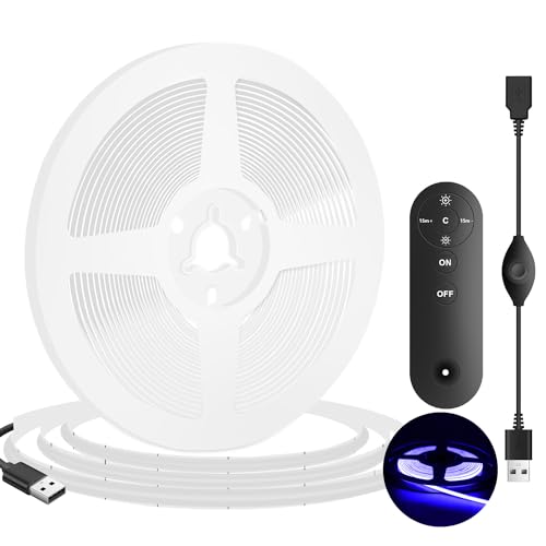 Tira LED Flexible COB 5mm USB 5V 0.5m Azul Dimmable miniatura 1