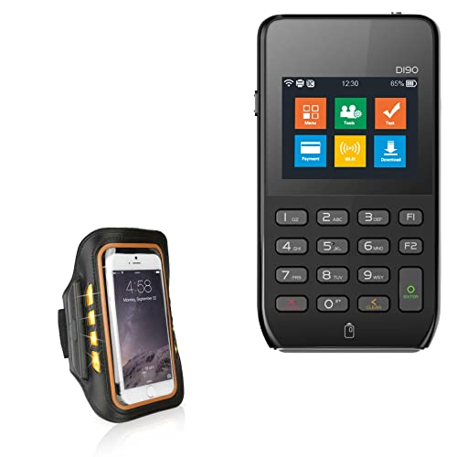 BoxWave Case for Pax D190 (Case JogBrite Sports Armband, High Visibility Safety Light LED Runners Armband for Pax D190 - Bold Orange