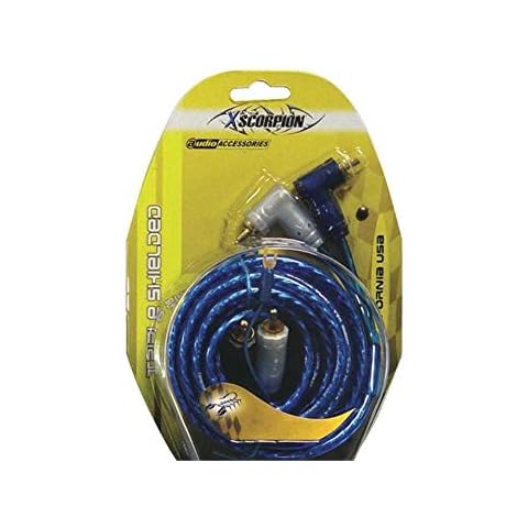 RCA CABLE 12' XSCORPION BLUE TRIPLE SHIELDED W/REMOTE WIRE Cover
