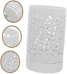 4 Inch Ceramic Orchid Pot with Saucer, Breathable Planter with Drainage Holes, White