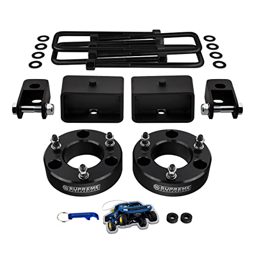 Supreme Suspensions - 3" Front + 3" Rear Lift Kit for 2019-2023 Chevy Silverado / GMC Sierra 1500 2WD/4WD - Full Suspension Lift Kit with Rear Shock Mount Extenders (Black)