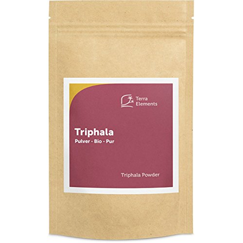 Terra Elements Bio Triphala Pulver, 100 g I Dreifrucht aus dem indischen Ayurveda I 100% rein I Vegan I Rohkost