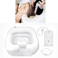 Haarwaschbecken für Bettlägerige,Shampoo Becken mit 1M Ablaufschlauch,Tragbares Shampoo Waschbecken,Mit Duschkopf und Wassersack,Haare Waschen Für Bettlägerige, Mobiles Aufblasbares Haarwaschbecken